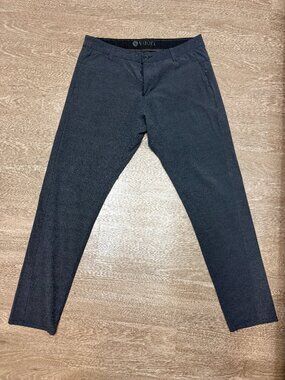 Vuori Men's Aim Pant Navy Linen Texture 32x32 V431 Like New